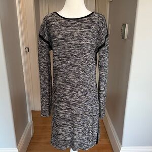 Athleta Long Sleeve Knit Sweater Dress in Black and Gray